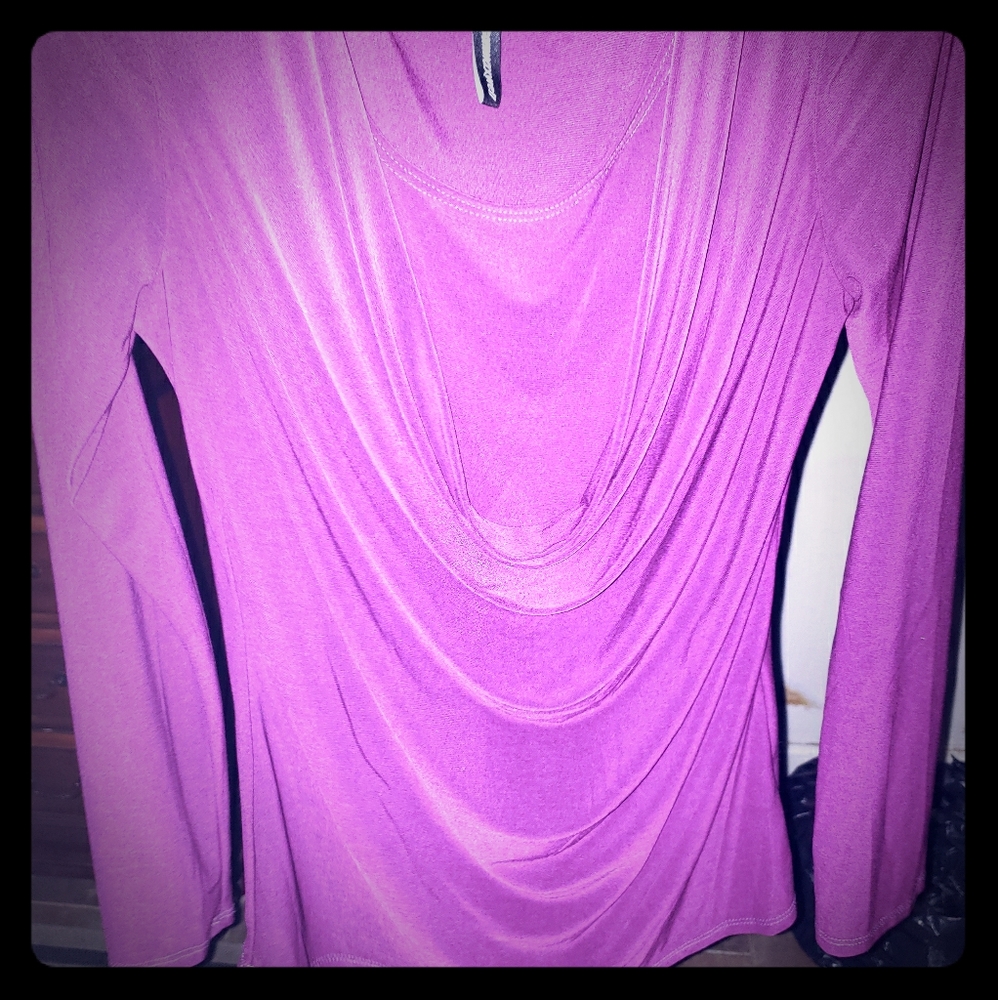 Scoop neck business casual blouse.